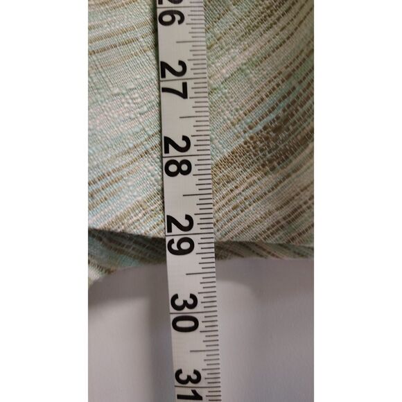Christopher & Banks Women's Mint Green White and Brown Side Zip Midi Skirt SZ 14 - Picture 6 of 7